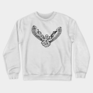 Black and White Tribal Flying Owl Crewneck Sweatshirt